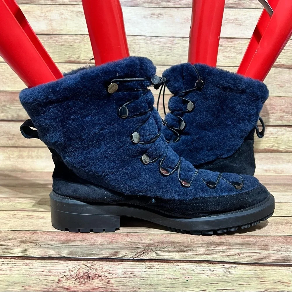 Aquatalia Lorena Shearling Suede Boots
